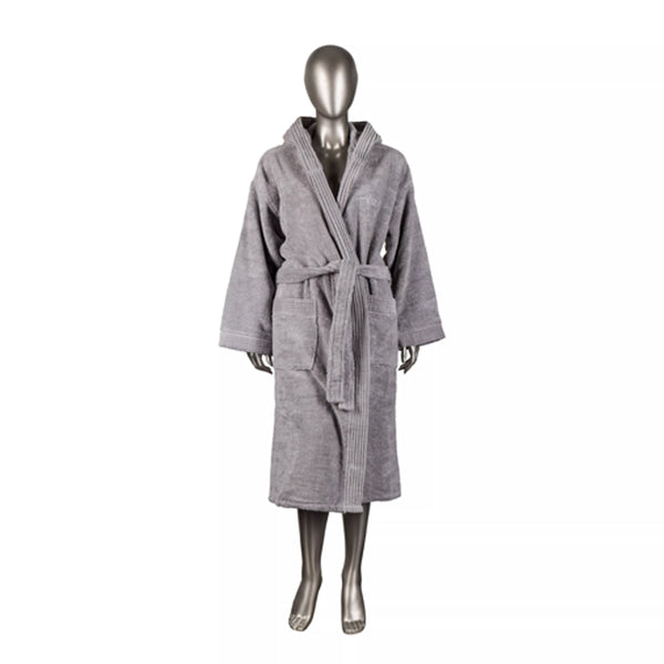 Халат за баня Мика с качулка, различни размери - Светло сив