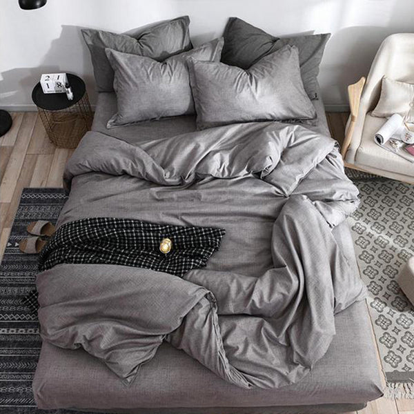 Комфортно двойно спално бельо с чаршаф с ластик, 100% памук, 4 части с код E-30