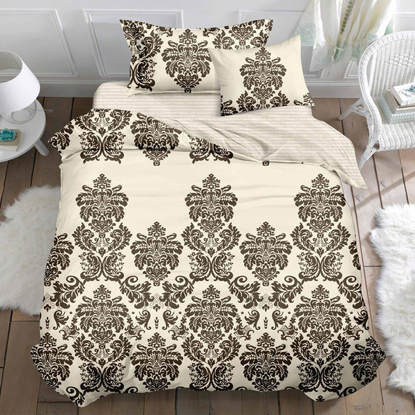 Единично спално бельо с удобен чаршаф с ластик, 100% памук в 4 части с код T60-46