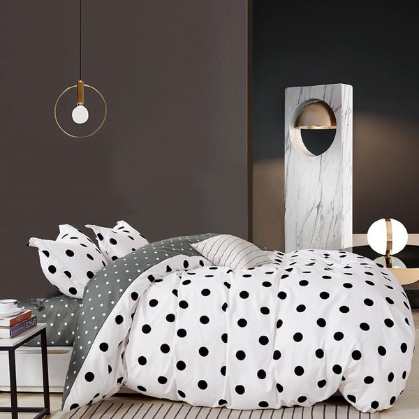 Единичен спален комплект с уникален дизайн от 100% памук, 4 части с код Y-195