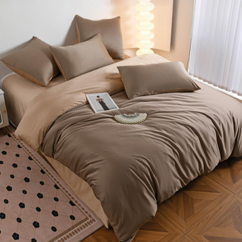 Двулицев комплект от памучен сатен, 6 части с код P-15