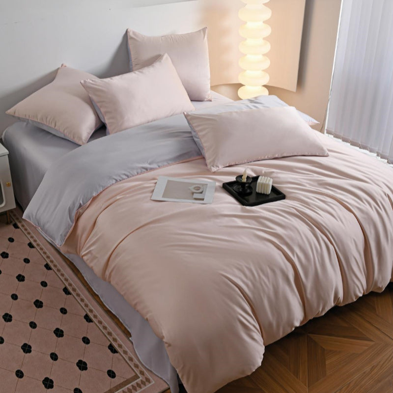 Двулицев комплект от памучен сатен, 6 части с код P-16