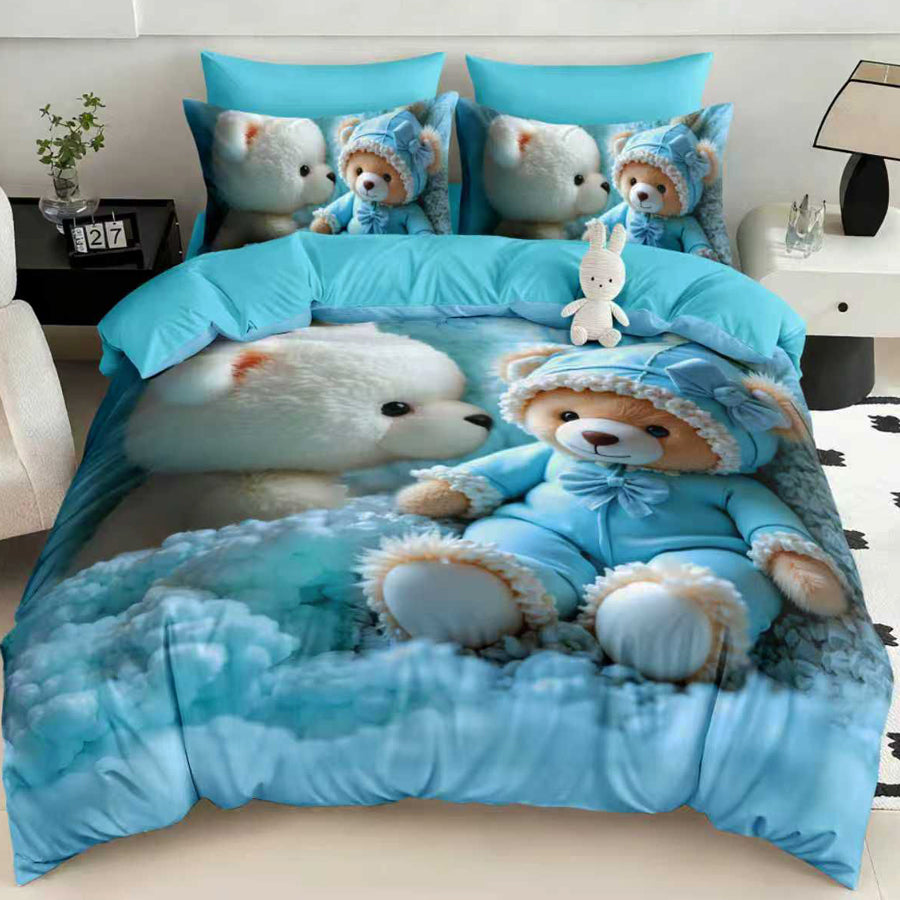 Спален комплект 100% памук с чаршаф с ластик – модел 5D-02