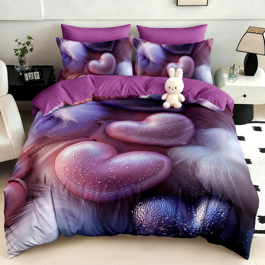 Спален комплект 100% памук с чаршаф с ластик – модел 5D-03