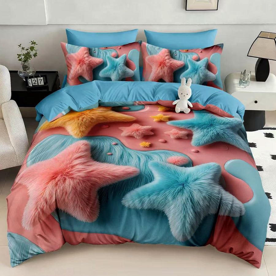 Спален комплект 100% памук с чаршаф с ластик – модел 5D-05