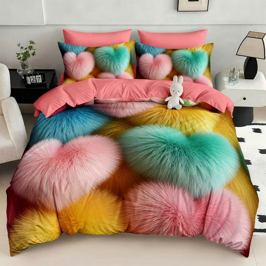 Спален комплект 100% памук с чаршаф с ластик – модел 5D-06