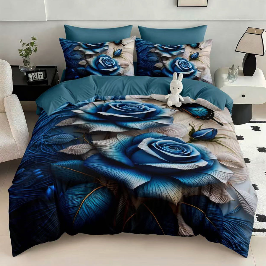 Спален комплект 100% памук с чаршаф с ластик – модел 5D-13