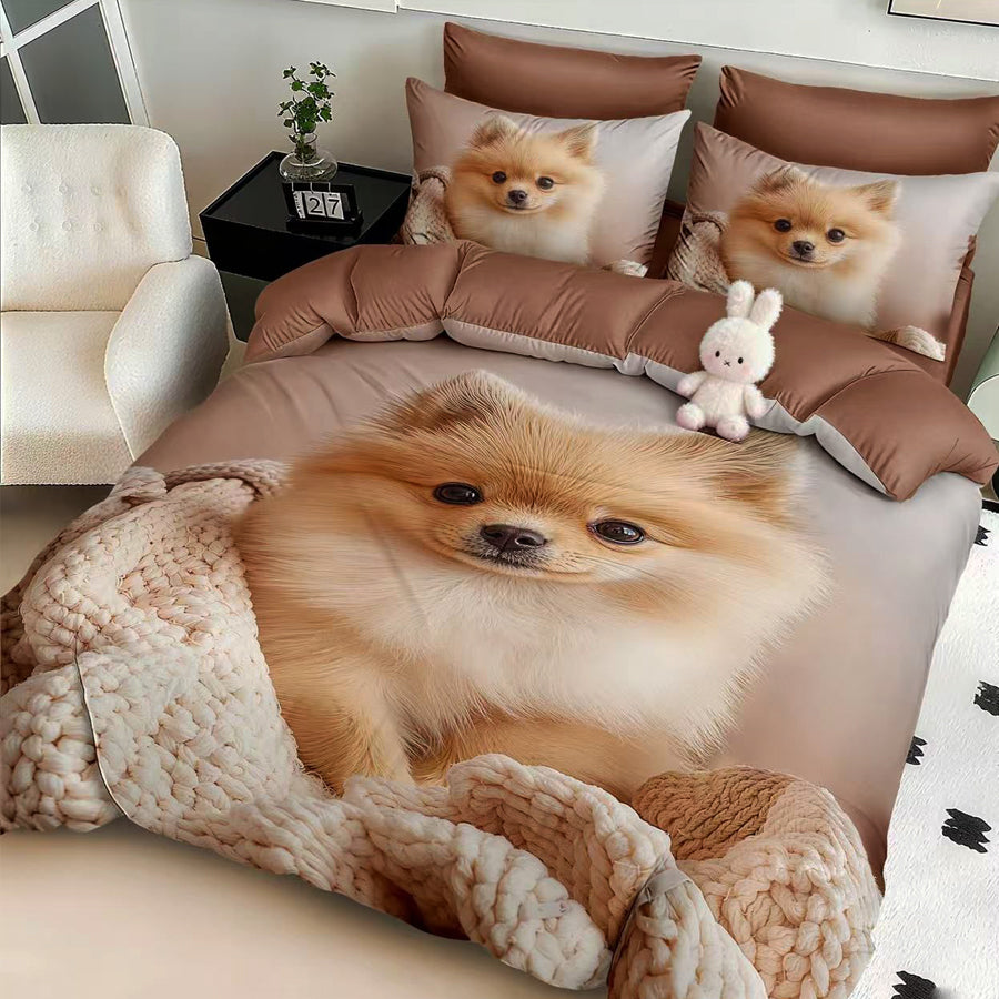 Спален комплект 100% памук с чаршаф с ластик – модел 5D-15