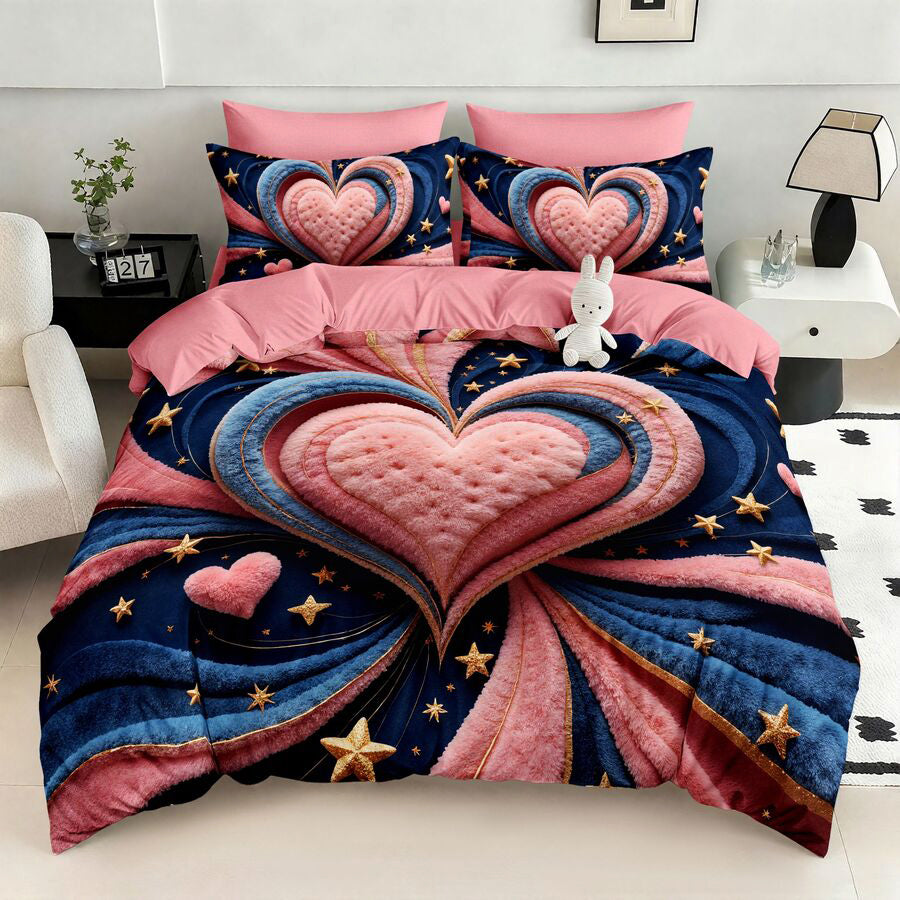 Спален комплект 100% памук с чаршаф с ластик – модел 5D-20