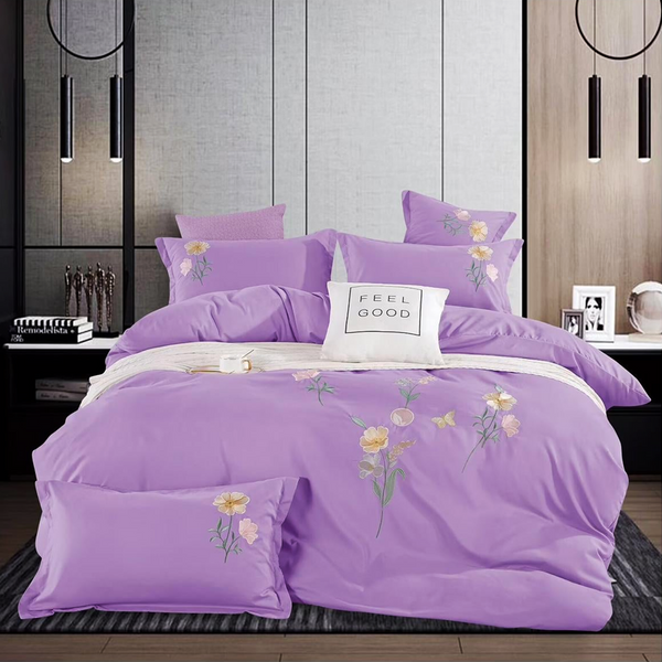 🎁 Луксозен комплект с бродерия от 100% памук, 4 части с код XH-11 (50% off)