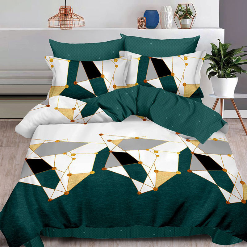 Топ модел цветен двоен спален комплект от 100% памук в 6 части с код 60-440