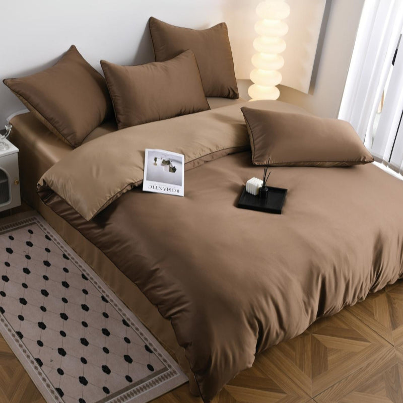 Двулицев комплект от памучен сатен, 6 части с код P-08