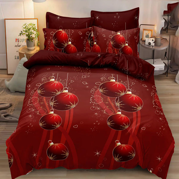 Коледно спално бельо, 100% памук, 6 части, двулицево с код Q60-29