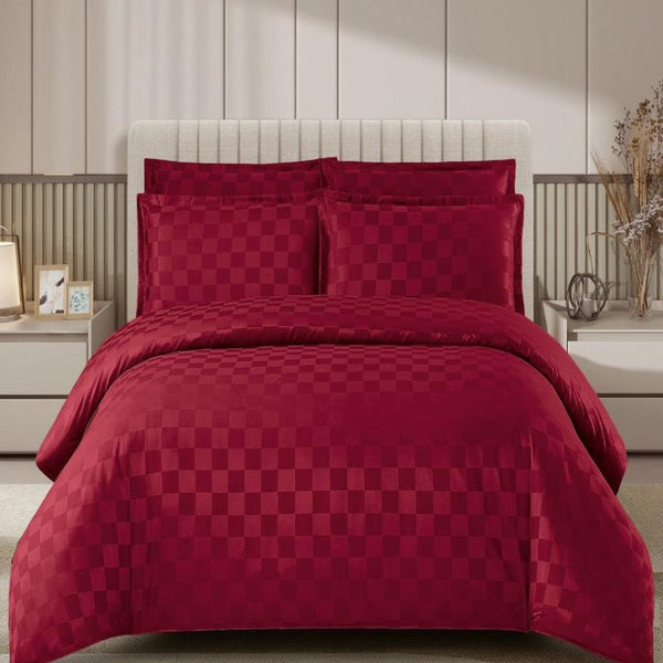 🎁 Елегантен двоен спален комплект от памучен сатен, 4 части с ластик с код QP-8002 (50% off)