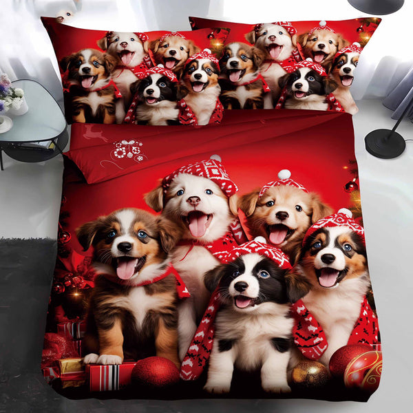 Единично коледно спално бельо от 100% памук в 4 части с код QY-21