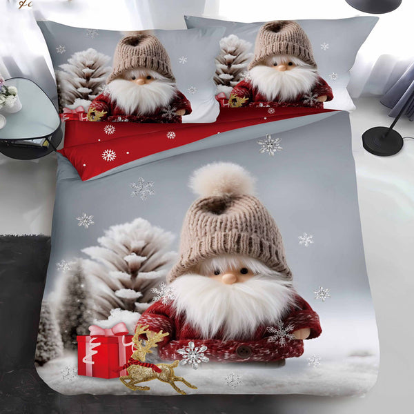 Единично коледно спално бельо от 100% памук в 4 части с код QY-28