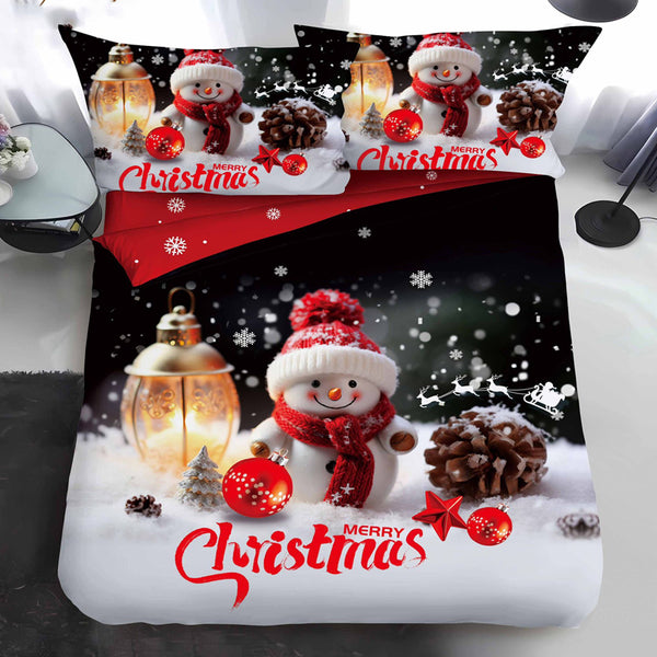 Единично коледно спално бельо от 100% памук в 4 части с код QY-31