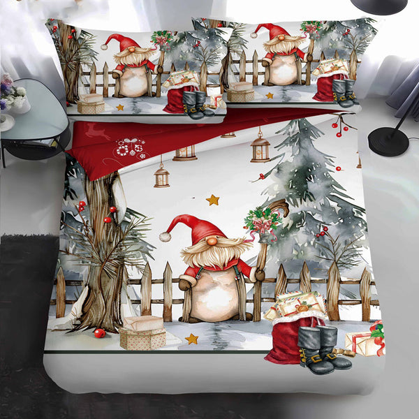 Единично коледно спално бельо от 100% памук в 4 части с код QY-33