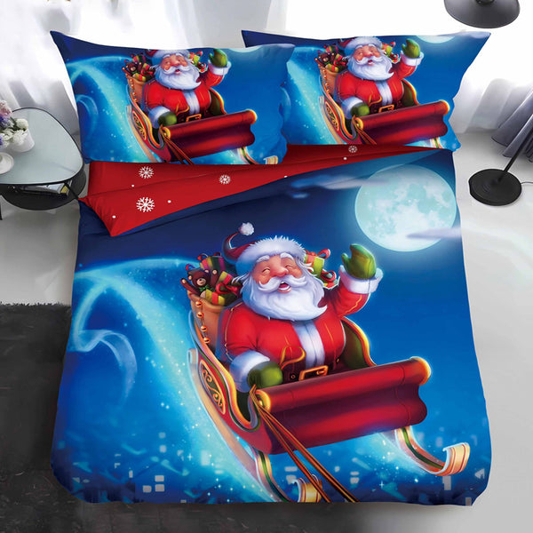 Единично коледно спално бельо от 100% памук в 4 части с код QY-35
