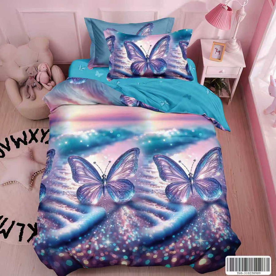 Единичен комплект с чаршаф с ластик, 100% памук с код T60-163