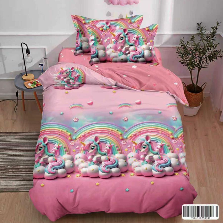 Единичен комплект с чаршаф с ластик, 100% памук с код T60-165