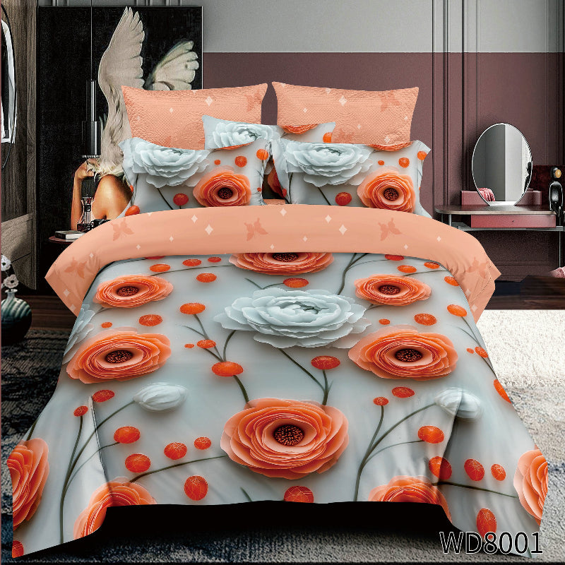 Флорален комплект с ластик, 100% памук, WD8-01