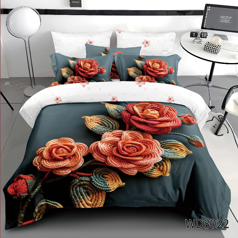 Флорален комплект с ластик, 100% памук, WD8-22