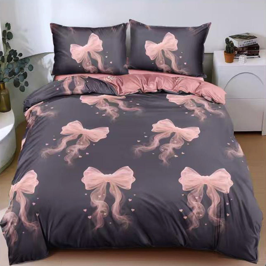 Спален комплект 100% памук с чаршаф с ластик – модел E-176