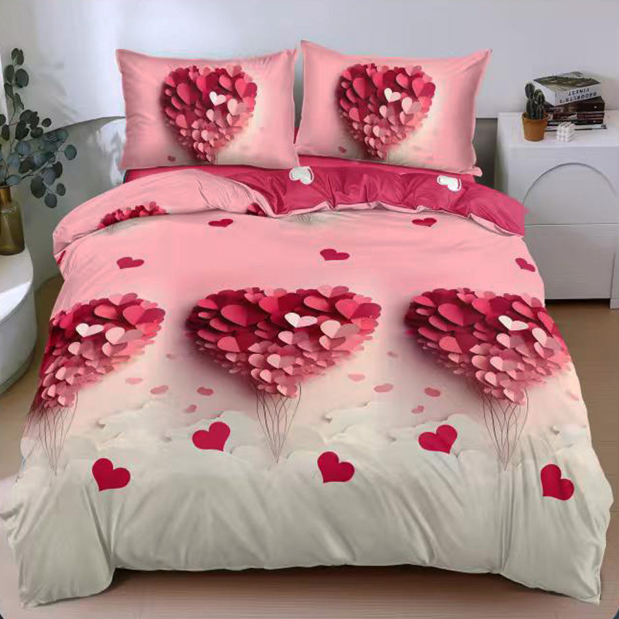 Спален комплект 100% памук с чаршаф с ластик – модел E-178