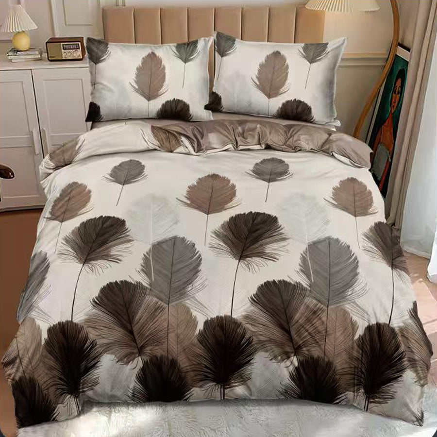 Спален комплект 100% памук с чаршаф с ластик – модел E-179