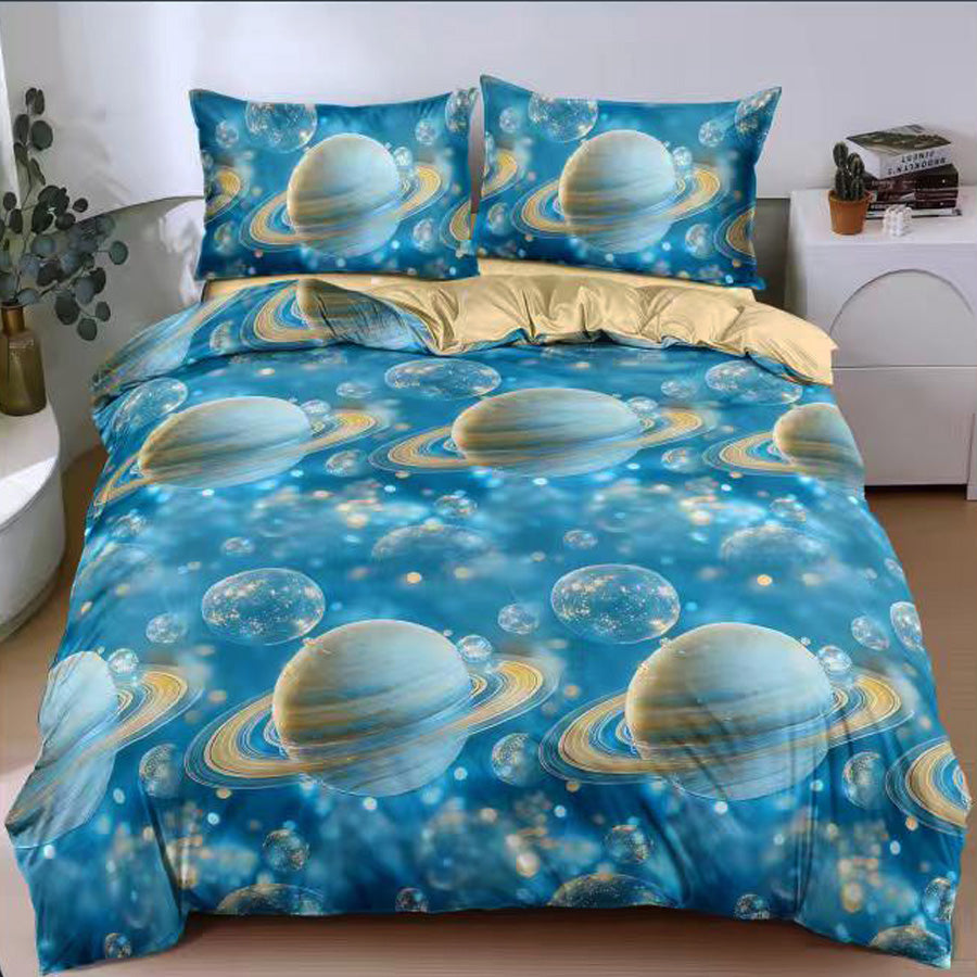 Спален комплект 100% памук с чаршаф с ластик – модел E-180