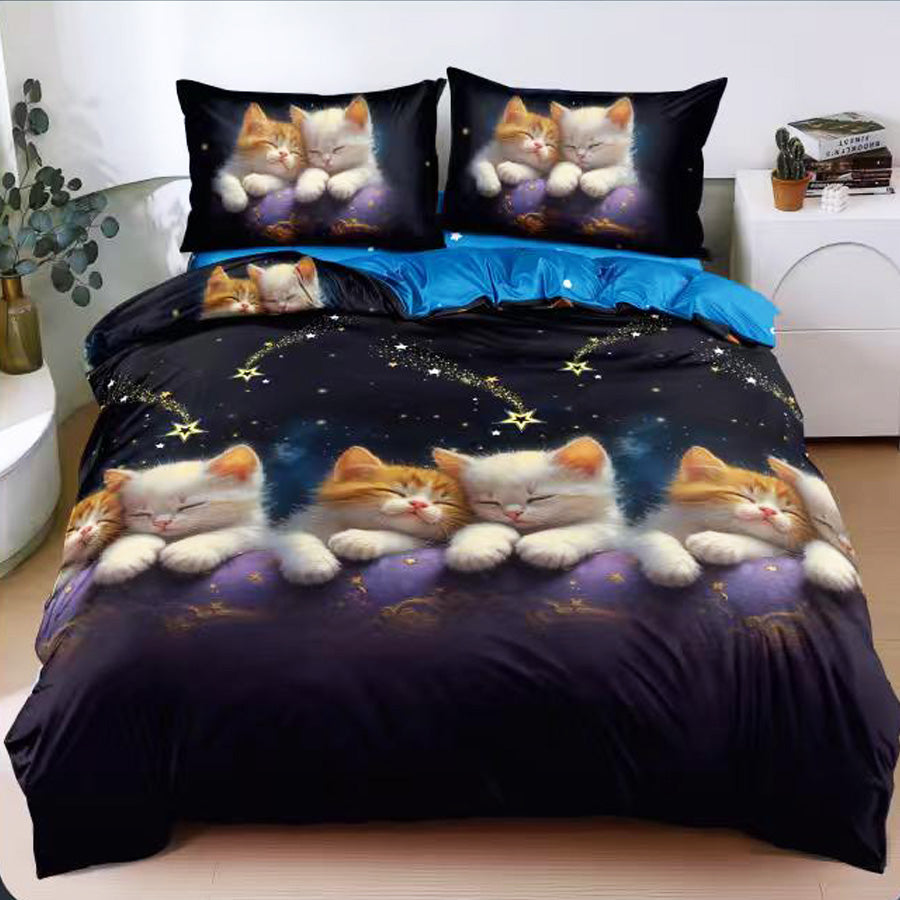 Спален комплект 100% памук с чаршаф с ластик – модел E-183