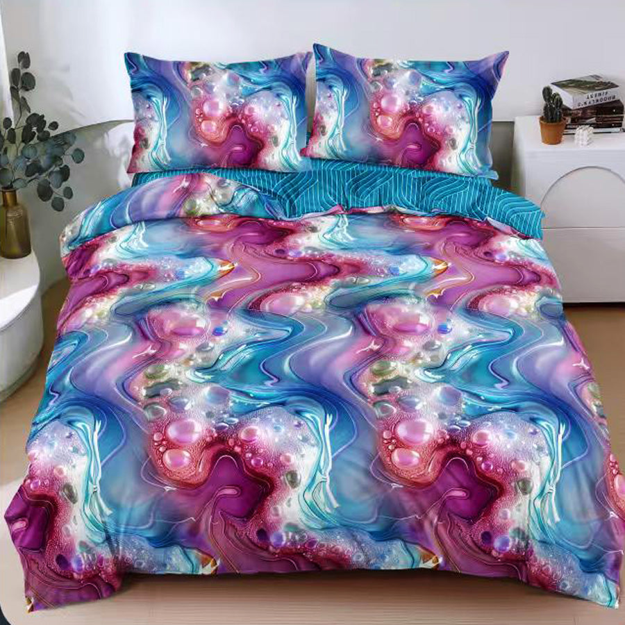 Спален комплект 100% памук с чаршаф с ластик – модел E-184