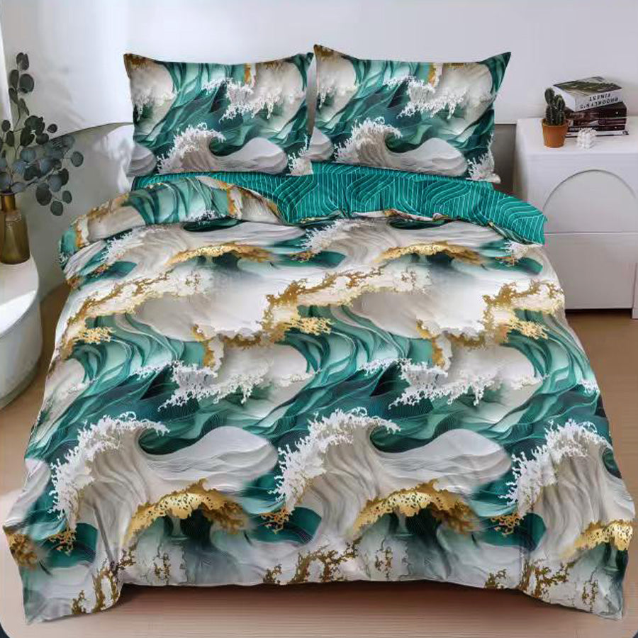 Спален комплект 100% памук с чаршаф с ластик – модел E-186