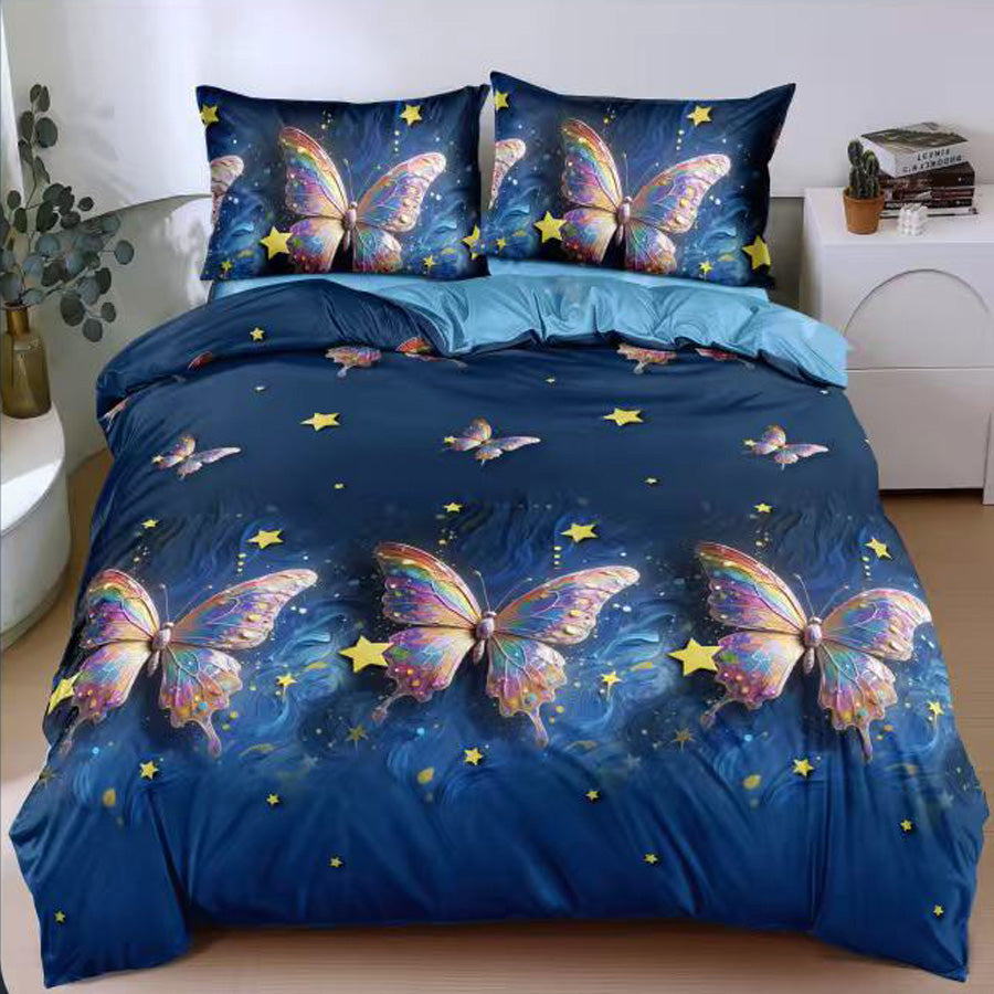 Спален комплект 100% памук с чаршаф с ластик – модел E-187