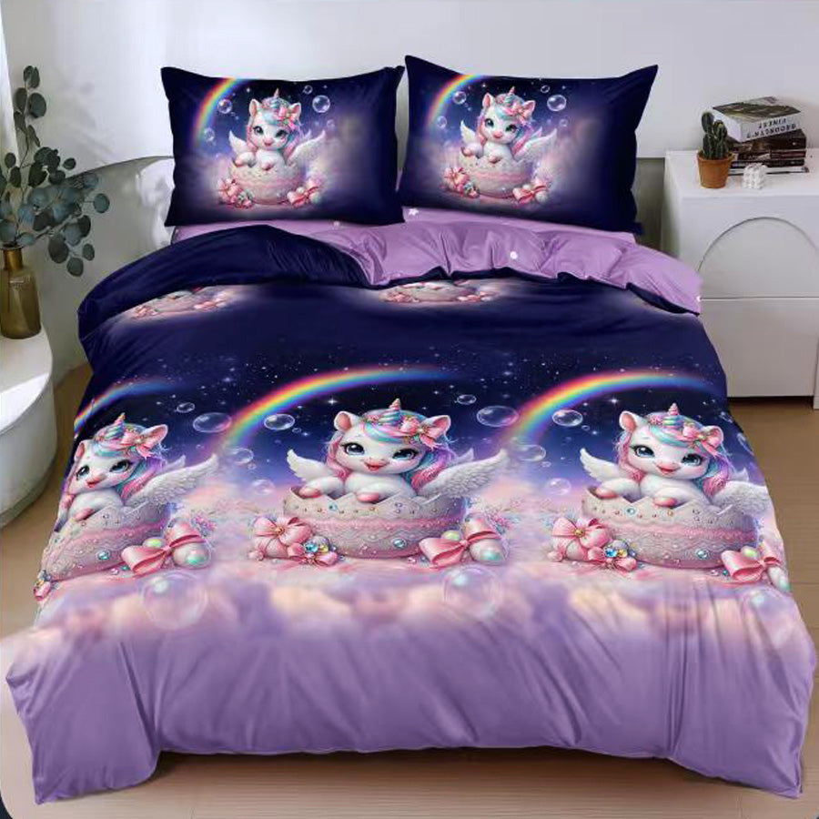 Спален комплект 100% памук с чаршаф с ластик – модел E-190